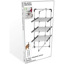 Black+Decker 3 Tier Heated Clothes Airer 300W