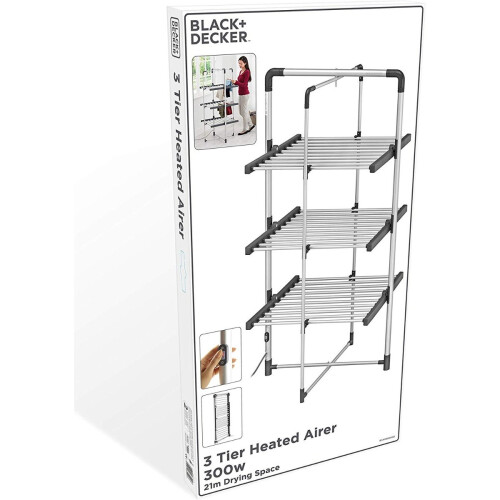 Black + Decker Black+Decker 3 Tier Heated Clothes Airer 300W