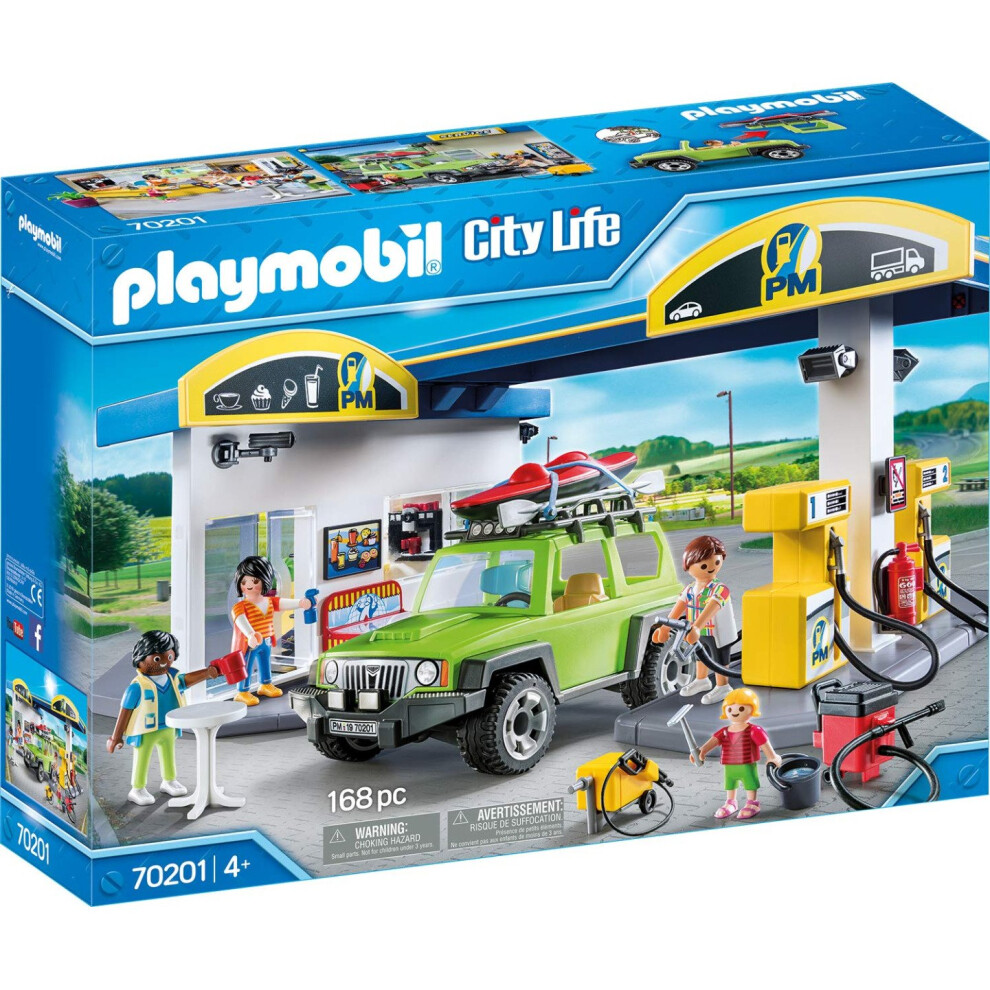 Playmobil 70201 City Life Fuel Station 168PC Playset 