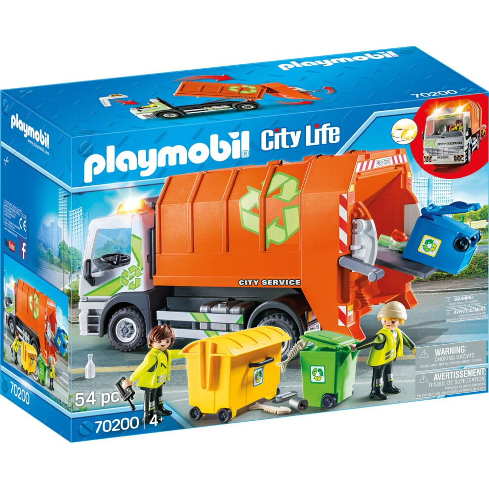 Playmobil 70200 City Life Recycling Truck 54PC Playset