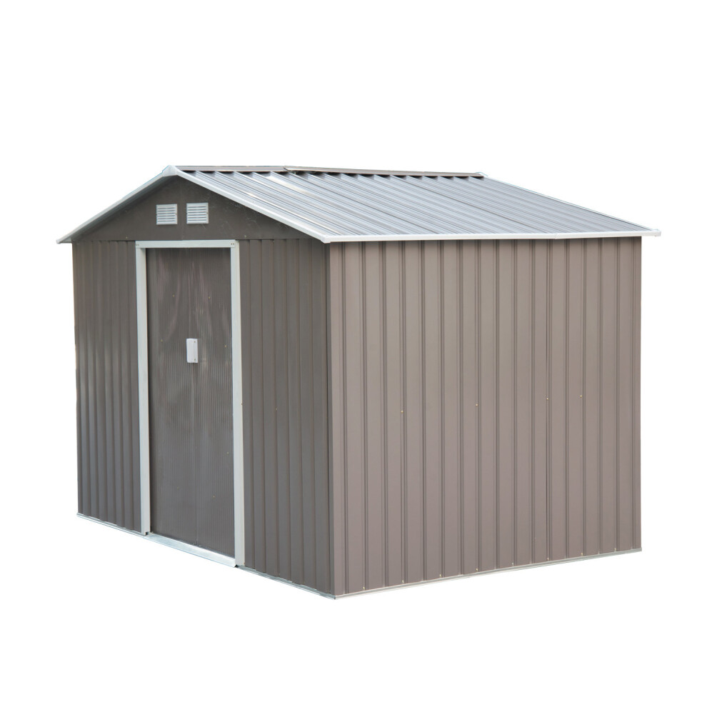 Outsunny Outdoor Storage Shed (Galvanised Metal ) Grey