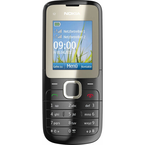 Refurbished Nokia (Jet Black) Nokia C2-00 Dual Sim | 64MB | 16MB RAM