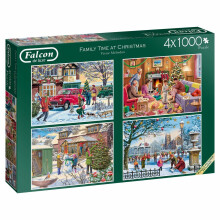 Jumbo Falcon de Luxe - Family Time at Christmas 4 x 1000 Piece Jigsaw Puzzles