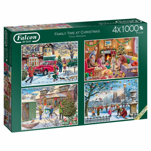 Jumbo Falcon de Luxe - Family Time at Christmas 4 x 1000 Piece Jigsaw ...