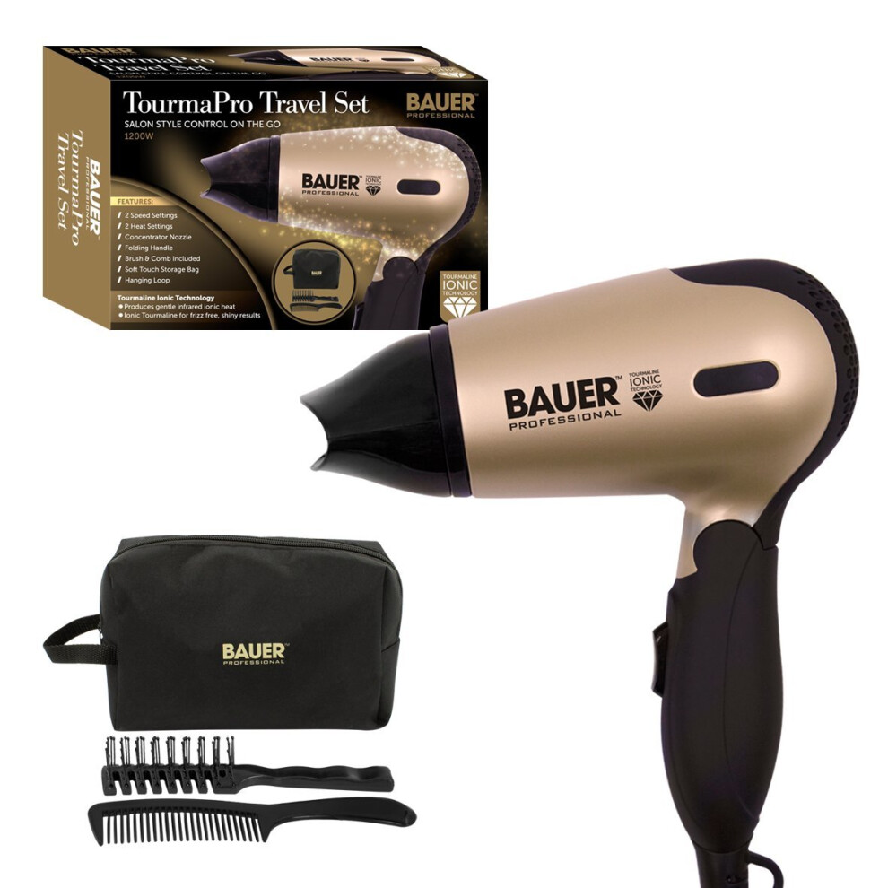 Bauer TourmaPro Travel Hairdryer Set 1200W