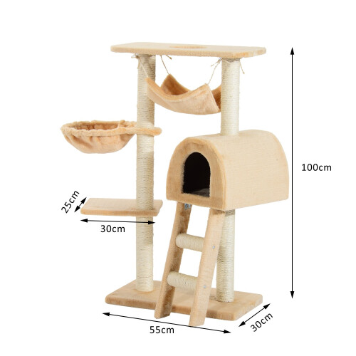 PawHut PawHut Cat Tree Kitten Scratching Activity Playing Climb Center 1