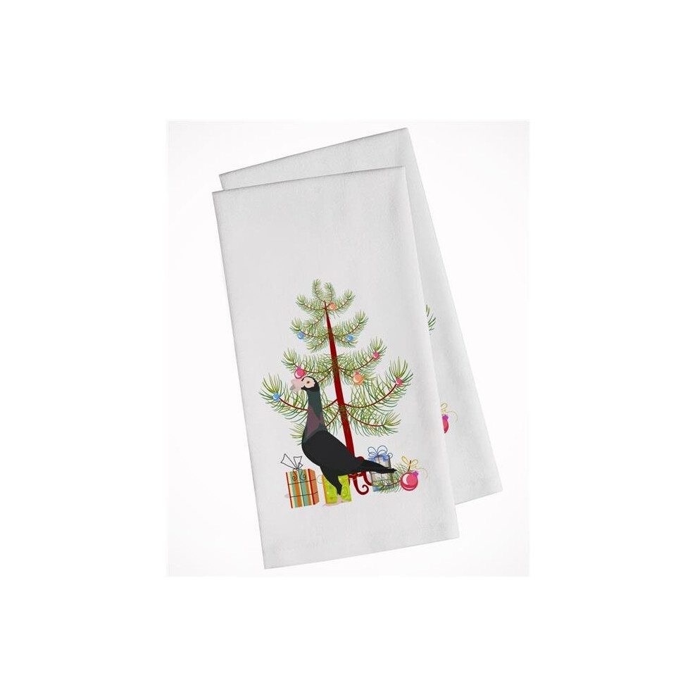 Lot de 2 torchons de cuisine blancs motif pigeon voyageur anglais