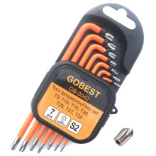 GOBEST short torx tamperproof security allen key set T9-T30 S2 steel (GB-0042)