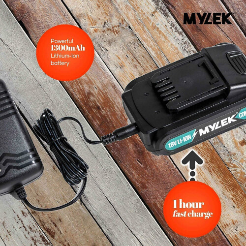 MYLEK Mylek 18V Cordless Drill Set Kit with 2 Li-Ion Batteries 2