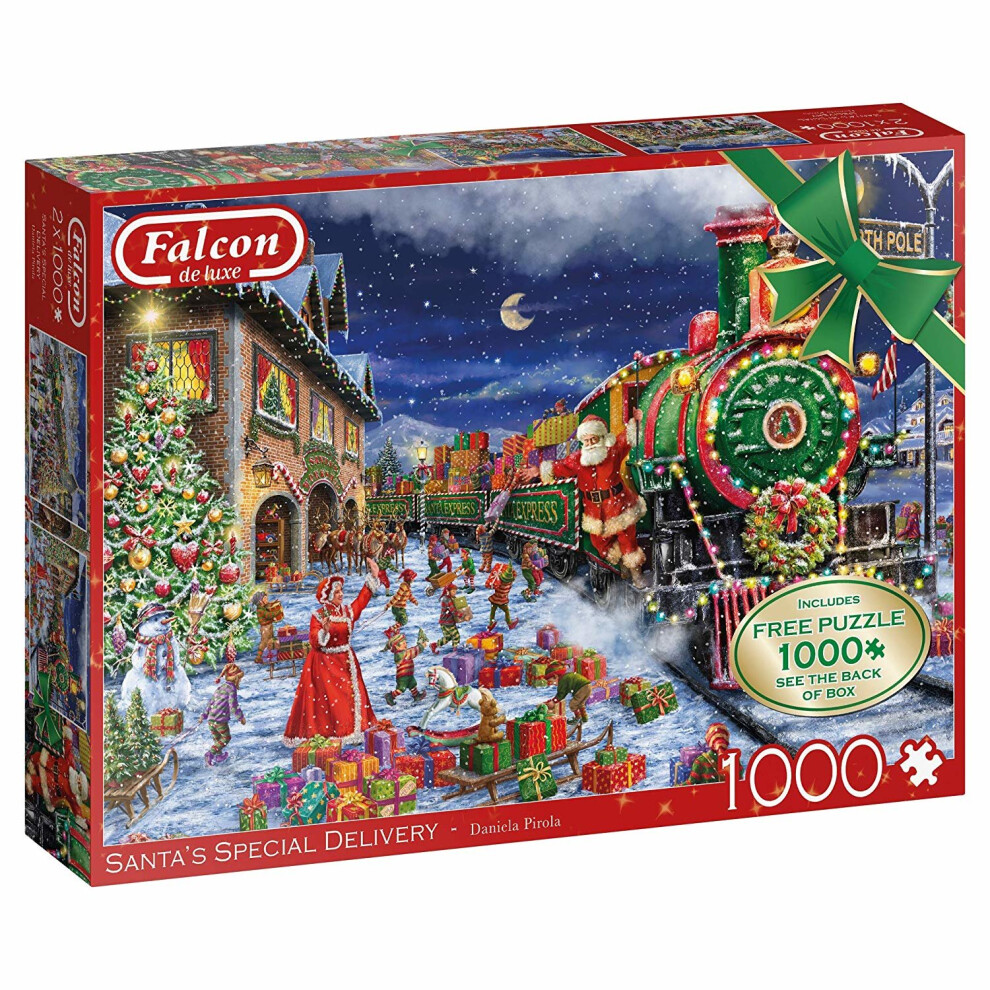 Falcon De Luxe Jumbo - Santa's Special Delivery 2 X 1000 Piece Jigsaw Puzzle