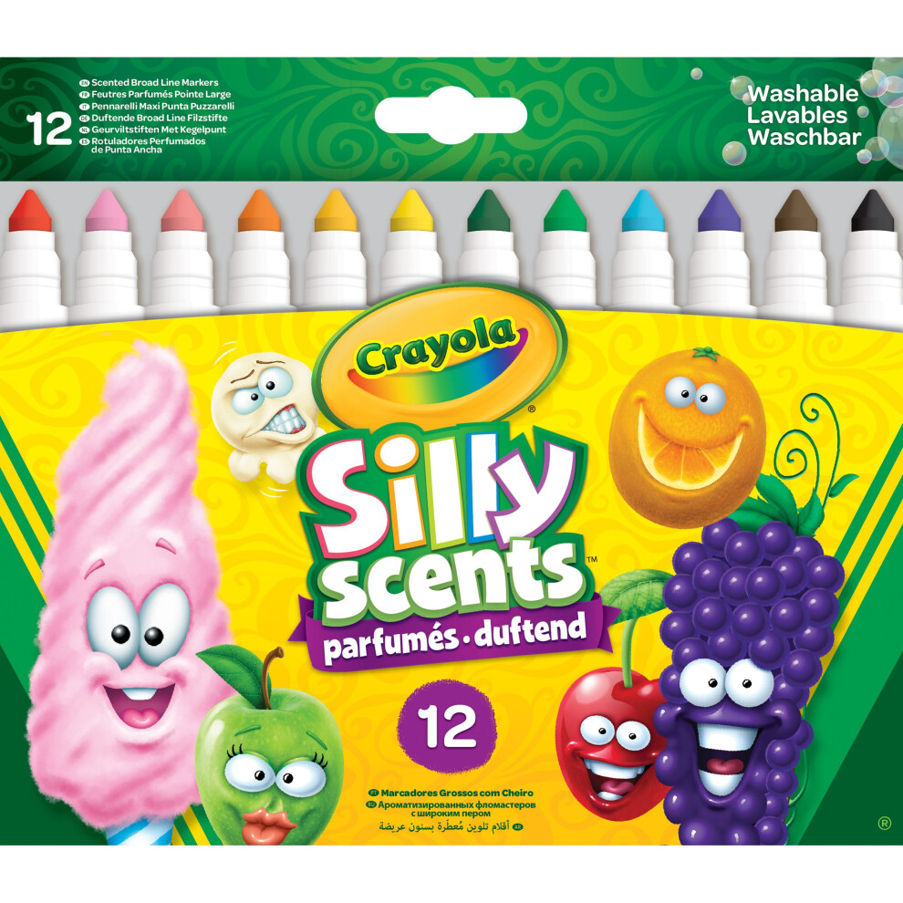 Crayola Silly Scents Broad Line Markers (Pack Of 12) Multicoloured