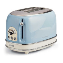 Ariete 0155/15 Retro Style 2 Slice Toaster, Stainless Steel, Blue