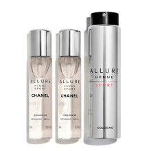 CHANEL ALLURE HOMME SPORT COLOGNE Vaporisateur de Voyage 3 x 20 ml | Parfum Homme Frais &amp; Dynamique