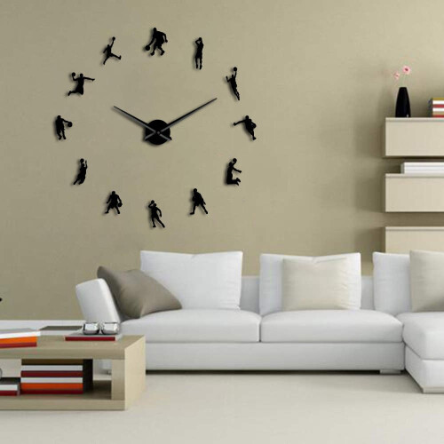 (Gold, 47 inch) Basketball Players DIY Large Wall Clock 2