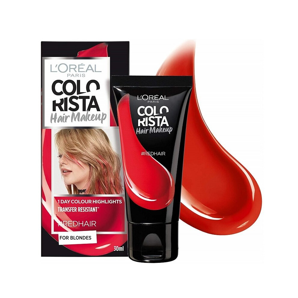 New L’oréal Paris L'oreal Colorista Hair Make-Up 1 Day Colour Highlights For Blonde Hair 30Ml Red