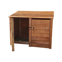 (Light Green (Natural), Without Kindling Shelf) Log Store Wooden With Doors W-146cm H-126cm D-81cm