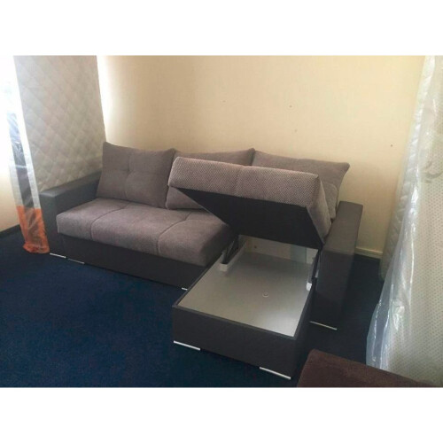 London Corner Sofa Bed Grey/Brown 1