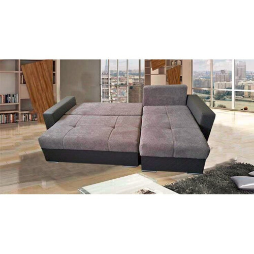 London Corner Sofa Bed Grey/Brown 2