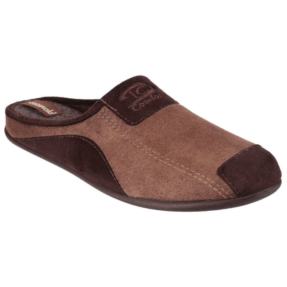 (10.5 UK, Brown) Cotswold Mens Westwell Slip On Mule Slippers