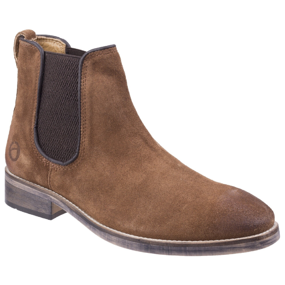 (6 UK, Camel) Cotswold Mens Corsham Town Leather Pull On Casual Chelsea Ankle Boots