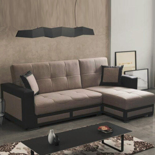 Tina Corner Sofa Bed Grey/Black