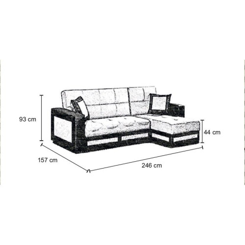 Tina Corner Sofa Bed Grey/Black 1