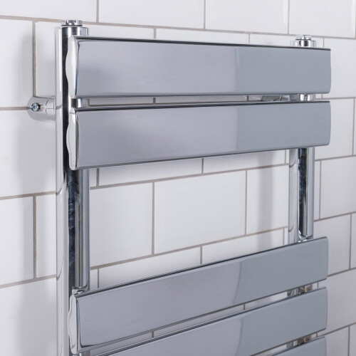 PlumbGalaxy Juva 950 x 500mm Chrome Flat Panel Heated Towel Rail 1