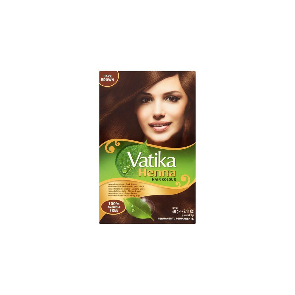 Vatika Black,Red,Brown (Dark Brown ) Henna Hair Colour Ammonia Free - Brown, Dark Brown, Black & Burgundy 60G