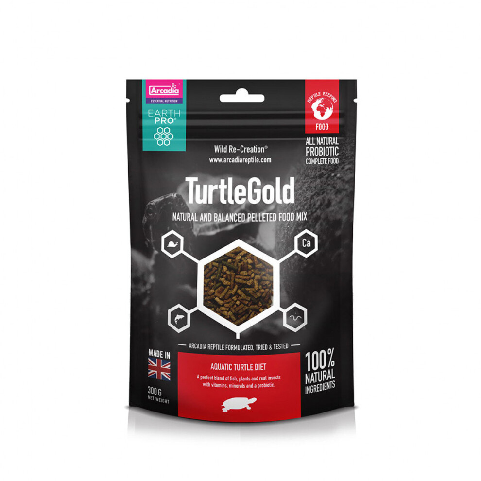 Arcadia EarthPro TurtleGold, 300g Natural Balanced Food for Aquatic Turtles