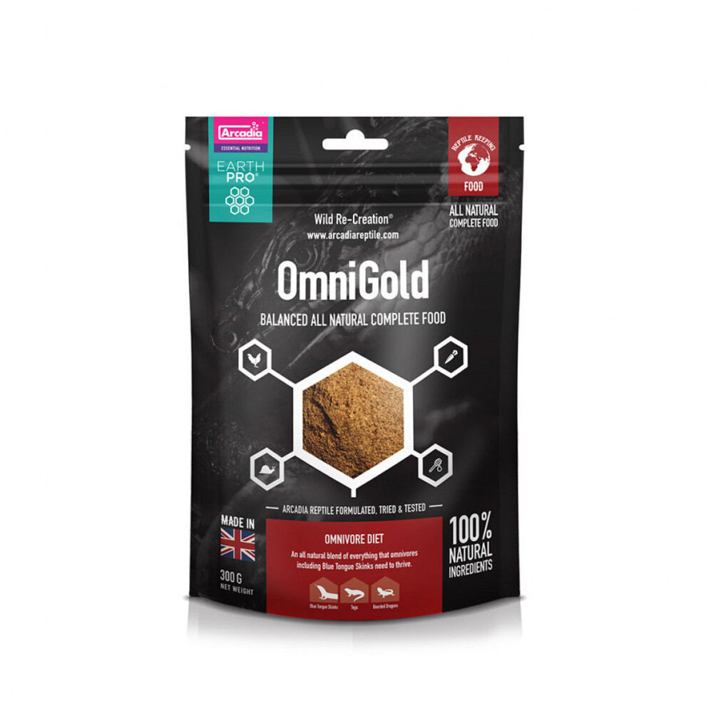 Arcadia EarthPro Omni Gold, 300g 100% Natural Food For Omnivores
