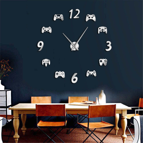 (Gold, 37 inch) Video Game Controllers DIY Large Wall Clock 1