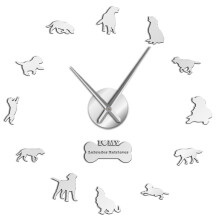 (Silver, 47 inch) The Labrador Retriever Large Wall Clock