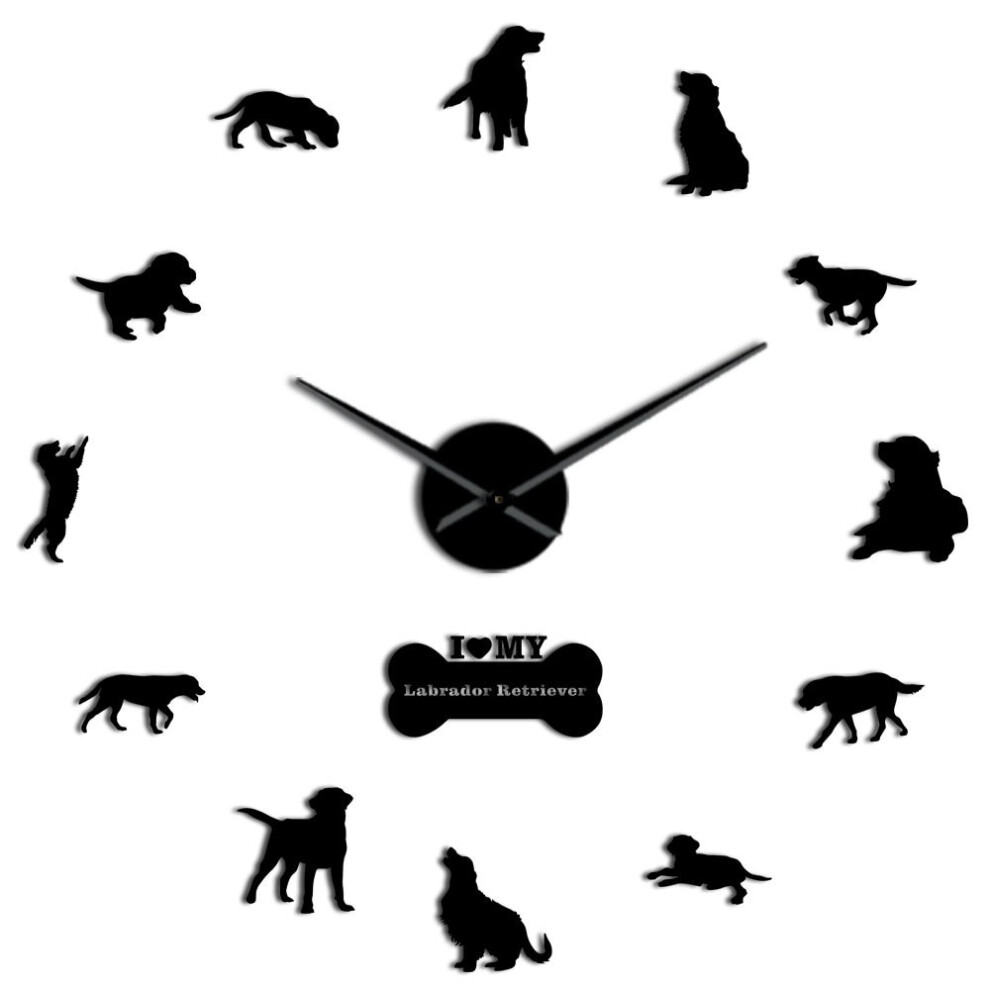 (Black, 37 inch) The Labrador Retriever Large Wall Clock