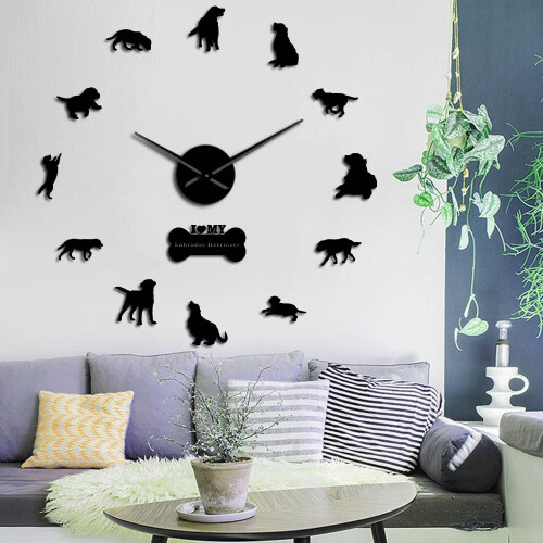 (Gold, 37 inch) The Labrador Retriever Large Wall Clock 1