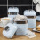 Swan Swan Retro Set of 3 Canisters Blue 2