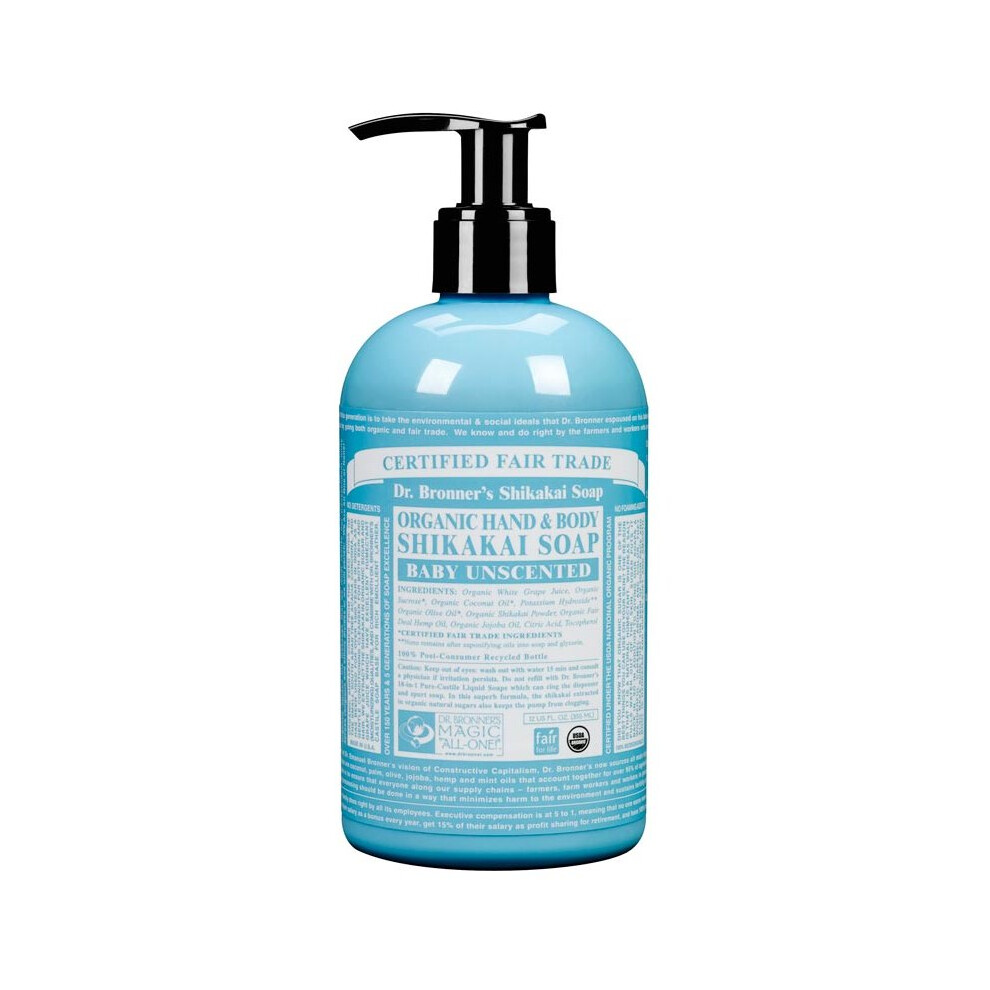Baby Mild Hand & Body Shikakai Soap, Organic 356ml (Dr. Bronner's)