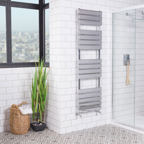 WarmeHaus Juva 1600 x 450mm Chrome Flat Panel Heated Towel Rail