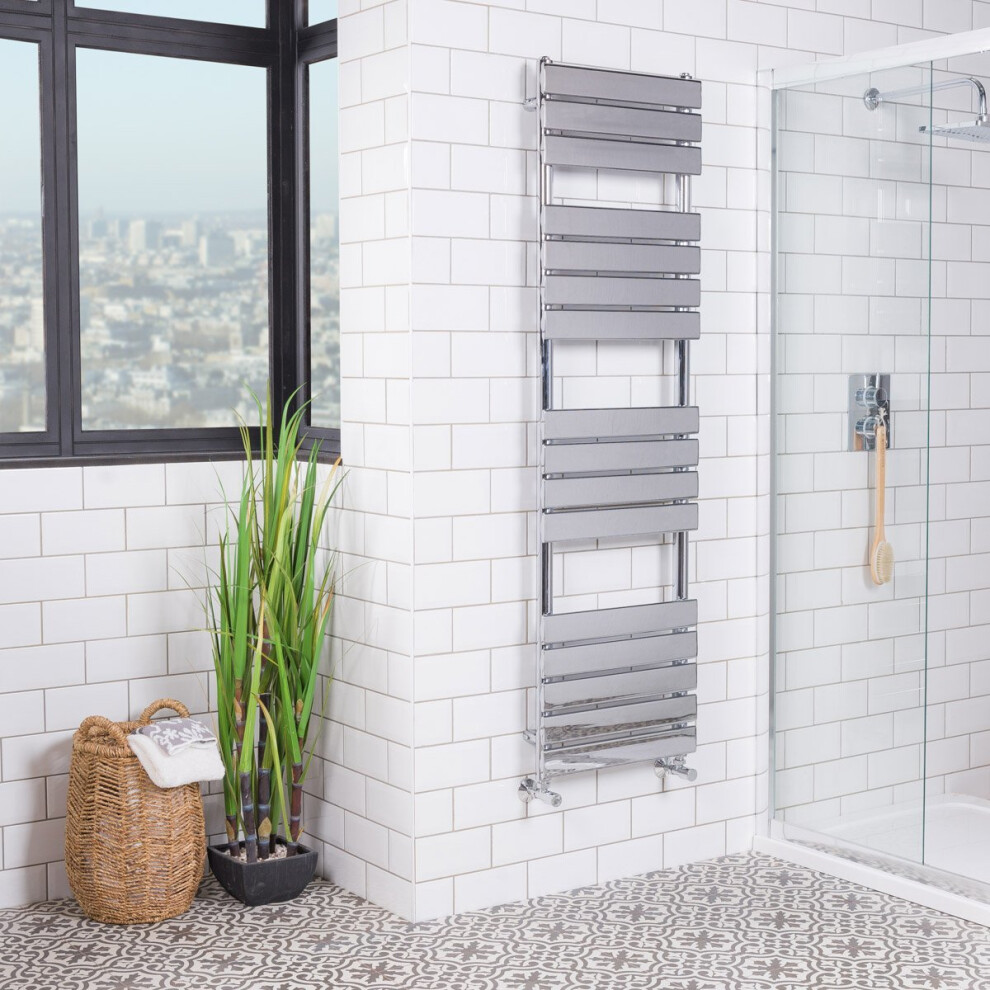 Juva 1600 x 450mm Chrome Flat Panel Heated Towel Rail