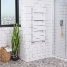 Juva 1000 x 450mm White Flat Panel Heated Towel Rail