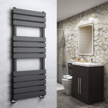 Juva 1200 x 450mm Sand Grey Flat Panel Heated Towel Rail