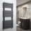 WarmeHaus Juva 1200 x 450mm Sand Grey Flat Panel Heated Towel Rail 1