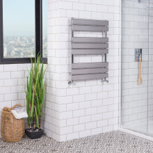 Juva 800 x 600mm Chrome Flat Panel Heated Towel Rail