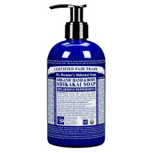 Peppermint Hand & Body Shikakai Soap, Organic 356ml (Dr. Bronner's)