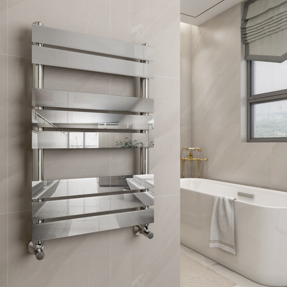 Juva 800 x 500mm Chrome Flat Panel Heated Towel Rail