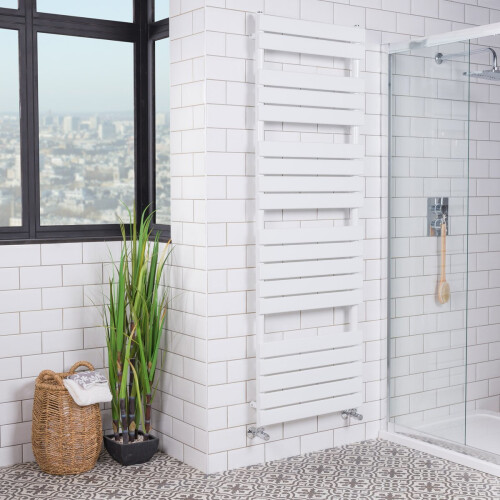 WarmeHaus Juva 1800 x 600mm White Flat Panel Heated Towel Rail