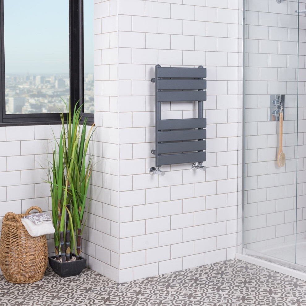 Juva 650 x 400mm Sand Grey Flat Panel Heated Towel Rail