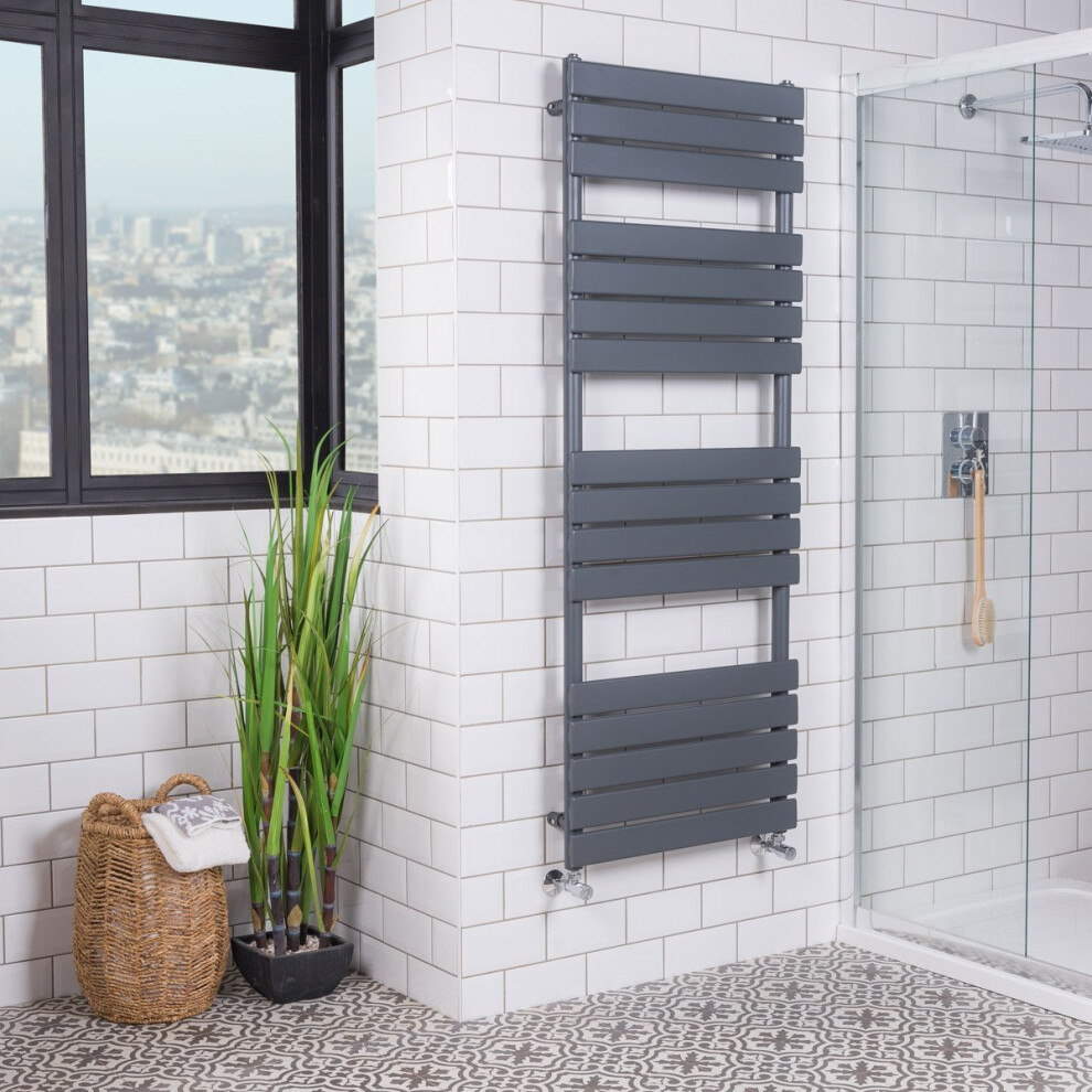 Juva 1600 x 600mm Sand Grey Flat Panel Heated Towel Rail