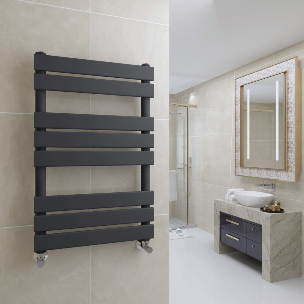 Juva 800 x 500mm Sand Grey Flat Panel Heated Towel Rail