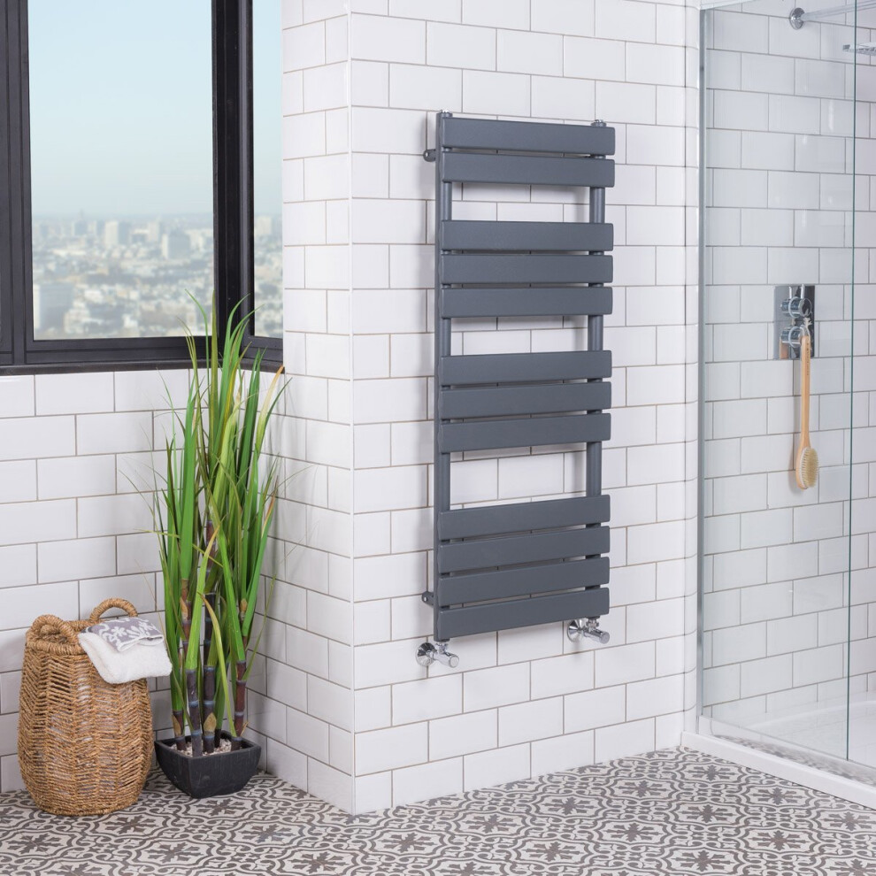 Warmehaus Juva 1200 X 500Mm Sand Grey Flat Panel Heated Towel Rail