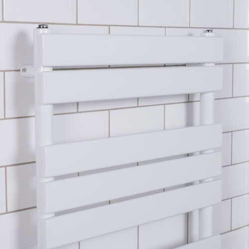 WarmeHaus Juva 1200 x 600mm White Flat Panel Heated Towel Rail 1